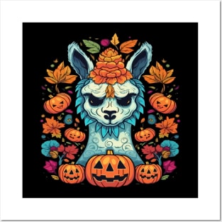 Llama Halloween Posters and Art